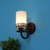 Eliante Wall Lights Mild Steel, Glass & Glass Material Brown,Gold & White Finish