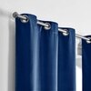 Stoa Paris Satin Curtain for Door, 70% Blackout Curtains, Set of 1, Versailles - Celestial Blue with Back Lining