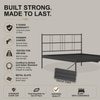 Sheen Metal Non Storage Single Bed in Satin Black Finish