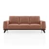 Granada Premium 3 Seater Fabric Sofa in Mocha Mouse Velvet Colour
