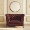Weston 1 Seater Half Leather Sofa In Bordeaux Italian Leather