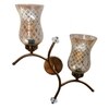 Devansh Metal Electric Wall Light in Gold Colour with Lavender Shade Count of 2 Lights