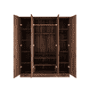 Julian Engineered Wood 4 Door Mirror Wardrobe In Walnut Finish