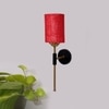 Devansh Metal Electric Wall Light in Black Colour with Maroon Shade Count of 1 Light