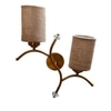 Devansh Metal Electric Wall Light in Gold Colour with Beige Shade Count of 2 Lights