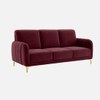 Monly Velvet 3 Seater Sofa Maroon Color