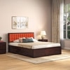 Alaca Bed (Solid Wood) (Mahogany Finish, Queen Bed Size, Hydraulic Storage)