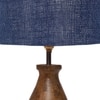 Devansh Blue Jute Table Lamp With Wood Natural Base (7X13 Inches)-13