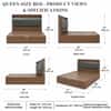 AIAN Adel Queen Size Hydraulic Storage Bed in Walnut Colour