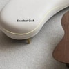 Wooden Twist Borzy Modern Curved Bench with Golden Metal Legs and Soft in White Colour