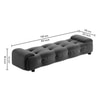 Melon Velvet 5 Feet Ottoman Bench in Dark Grey  Color