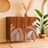 Adore Shoe Cabinet for 12 Pairs with Forest Print – Decorative Wooden Shoe Storage Cabinet