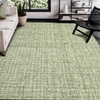 Paola Apple Green Solid Hand-Tufted Wool 9X7 Feet Carpet