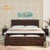 Rickman Solid Wood King Size Drawer And Box Storage Bed In Brown Finish