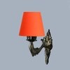 Devansh Metal Electric Wall Light in Antique Gold Colour with Orange Shade Count of 1 Light
