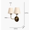 Devansh Metal Electric Wall Light in Gold Colour with off-white Shade Count of 2 Lights
