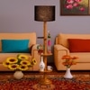 Devansh Shelf Wooden Floor Lamp
