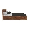 Sable Platform Queen Storage Bed In Brown Finish