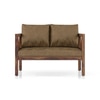 Alden 2 Seater Wooden Sofa (Peanut Brown Velvet)