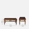 Nilaya Sheesham Wood Nesting Coffee Table Set in Provincial Teak Finish with Cushioned Stools