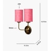 Devansh Metal Electric Wall Light in Gold Colour with Pink Shade Count of 2 Lights