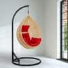 Rattan Egg Single Seater 6 Star Swing Chair Red