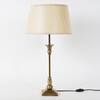 Delta Brass Table Lamp with Off White Linen Shade