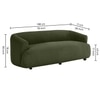 Morgen Boucle Fabric 3 Seater Sofa In Olive Green