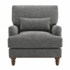 Dexter Boucle Fabric Lounge Chair in Grey Colour