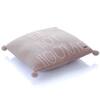 Hip Hop Hooray Jacquard Cushion Cover With Pom Poms  Pink 16X16 Inches
