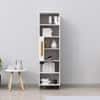 Hexa Engineered Wood Bookshelf Multipurpose Wooden Storage Rack in Frosty White Colour