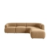 Zenliving Wood Left Aligned 3-Seater With Upholstery Non Storage Sofa In White Colour