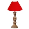 Devansh Red Cotton Table Lamp With  Wood Natural Base (10X18 Inches)-29