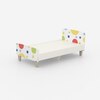 Minimalist Kids Single Bed in White and Multicolor