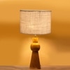 Devansh White Jute Table Lamp With  Wood Natural Base (7X18.25 Inches)-10