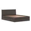 Basel Solid Wood Queen Size Drawer Storage Bed In Dark Chestnut Finish
