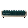 Resco  Velvet 2 Seater 4 Feet Ottoman Bench in T Blue & Cream Color