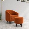 Daviana Boucle Fabric Lounge Chair in Orange Colour