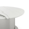 Oaklen Metal Coffee Table In Panda Black And White Marble And Chrome Base Finish