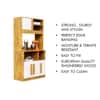 Hexa Red Crockery Unit Multipurpose Wooden Cabinet in Giant Wood And Frosty White Colour