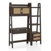 Strava Solid Wood and Cane Study and bookshelf with in Dark chestnut Finish