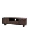 Isis Solid Wood TV Stand with 2 drawer 1 Drawer in Walnut Finish
