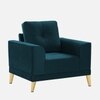 Nency Velvet 1 seater Sofa T Blue