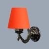 Devansh Metal Electric Wall Light in Antique Gold Colour with Orange Shade Count of 1 Light