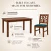 Globally Indian Ojasvi Solid Sheesham Wood 6 Seater Dining Table Set 6 Chairs Teal Blue
