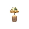 Multicolor cotton with White Brushed Wood Table Lamp -1