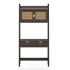 Strava Solid Wood and Cane Study Unit in Dark Chestnut Finish