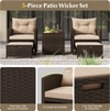 Carry Bird Wicker Patio Furniture Outdoor Balcony Chairs In Brown And Beige Colour