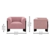 Octavia Boucle Fabric Lounge Chair in Pink