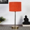 Orange Jute with Metal Gold Table Lamp